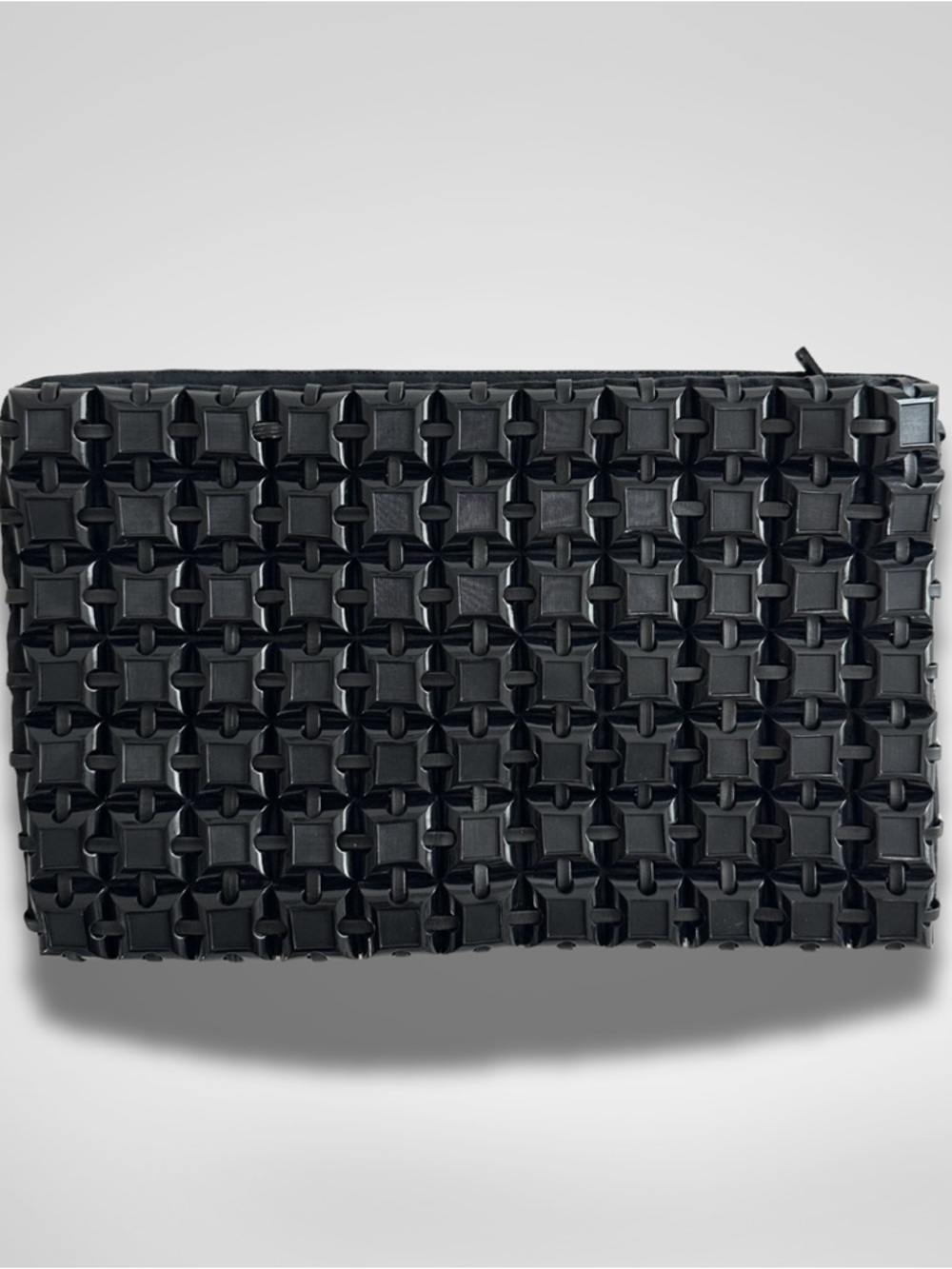Vintage 1940s Plasticflex Black Tile Clutch